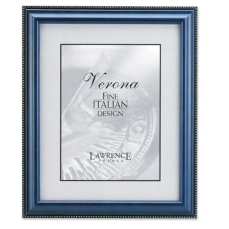 Lawrence Frames Blue Wood 5x7 Picture Frame - Gold Bead Design LA328091